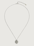 Rear View of Cara Heart Clover Versatile Pendant Necklace in Sterling Silver Adjustable Length 925 Metal 16 inches 3gms