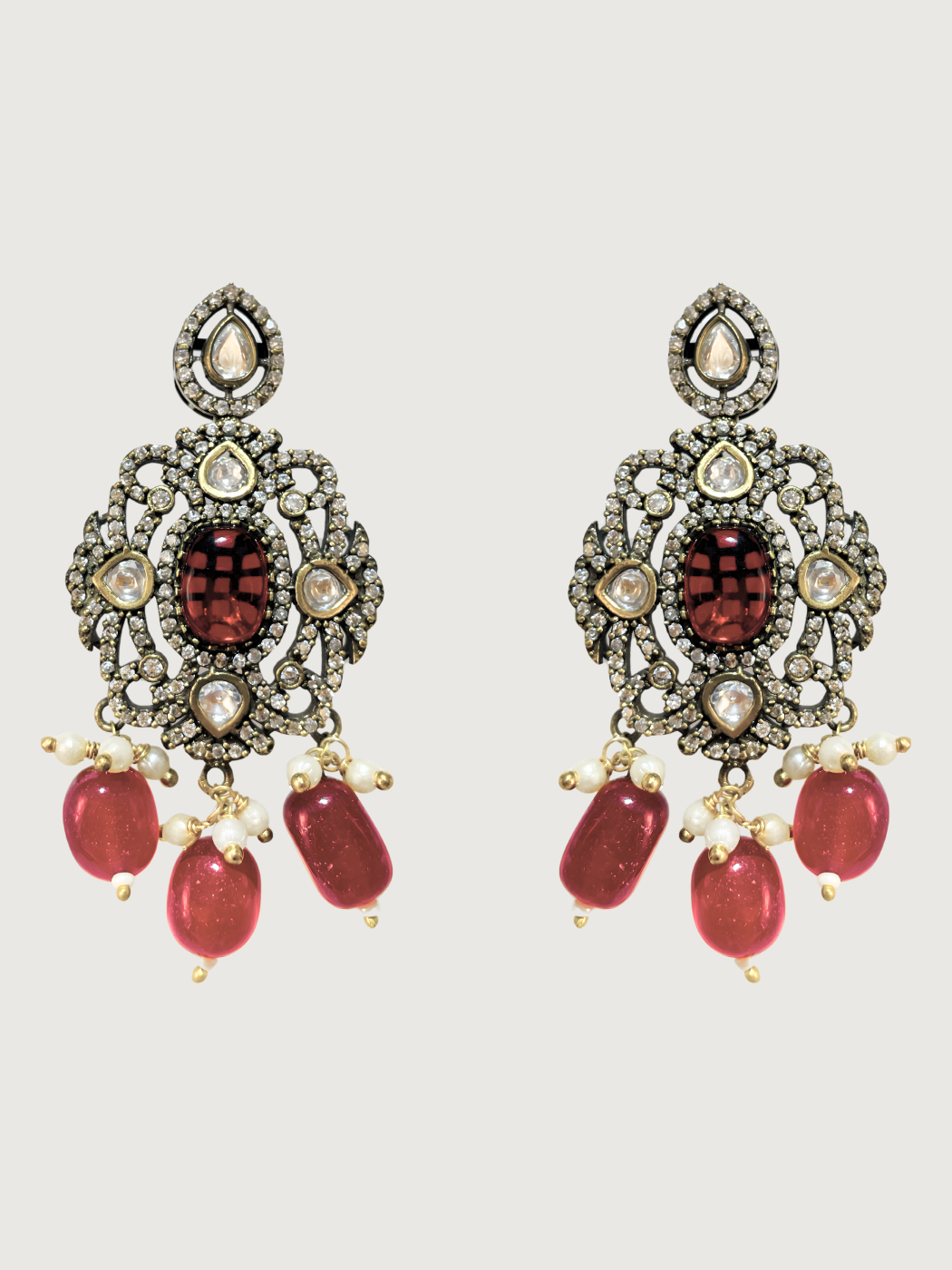 Rear View of Rajasi Necklace Adjustable Length Gold Plated Brass One Size 196.5gms