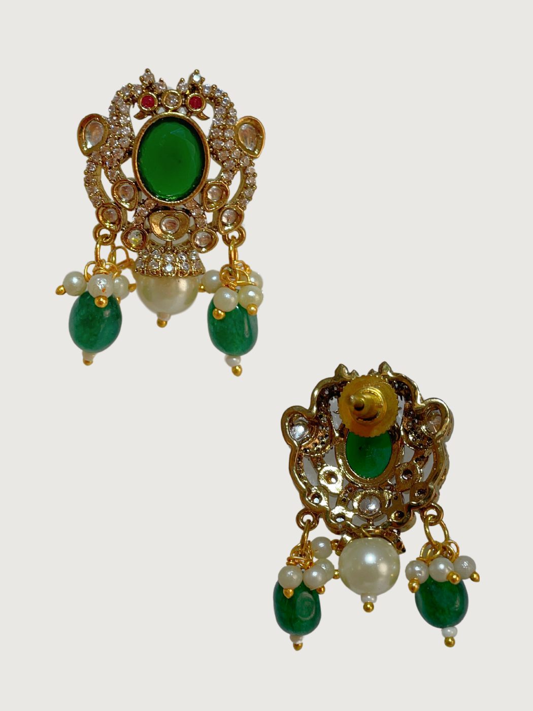 Rear View of Megha Necklace Adjustable Length Gold Plated Brass One Size 85.4gms