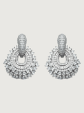 Front View of Veronica Convertible Stud & Dangle Earrings - Versitile 2 in Silver earrings Jewelry for Pierced Ears Metal Rhodium Plated Brass 4 cm 19.2gms Mix