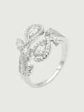 Closeup of Cassy Open Adjustable Ring in 925 Sterling Silver Comfort Fit One Size 3.4gms