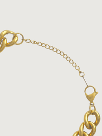 Rear View of Anchor Bracelet in 18K gold Plated Metal Adjustable Length 18k Gold Steel | Hypoallergenic Tarnish Resistant Sweat Water Eco - Friendly One Size 40.2gms