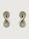 Front View of Anello Infinito Stud Earrings in Sterling Silver Jewelry for Pierced Ears 925 Metal Stone One Size 1.8gms