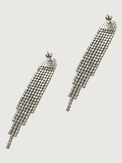 Rear View of Sally Shimmer Earrings in Rhodium Plated Metal Jewelry for Pierced Ears Copper 925 Sterling Silver Stone One Size 11gms