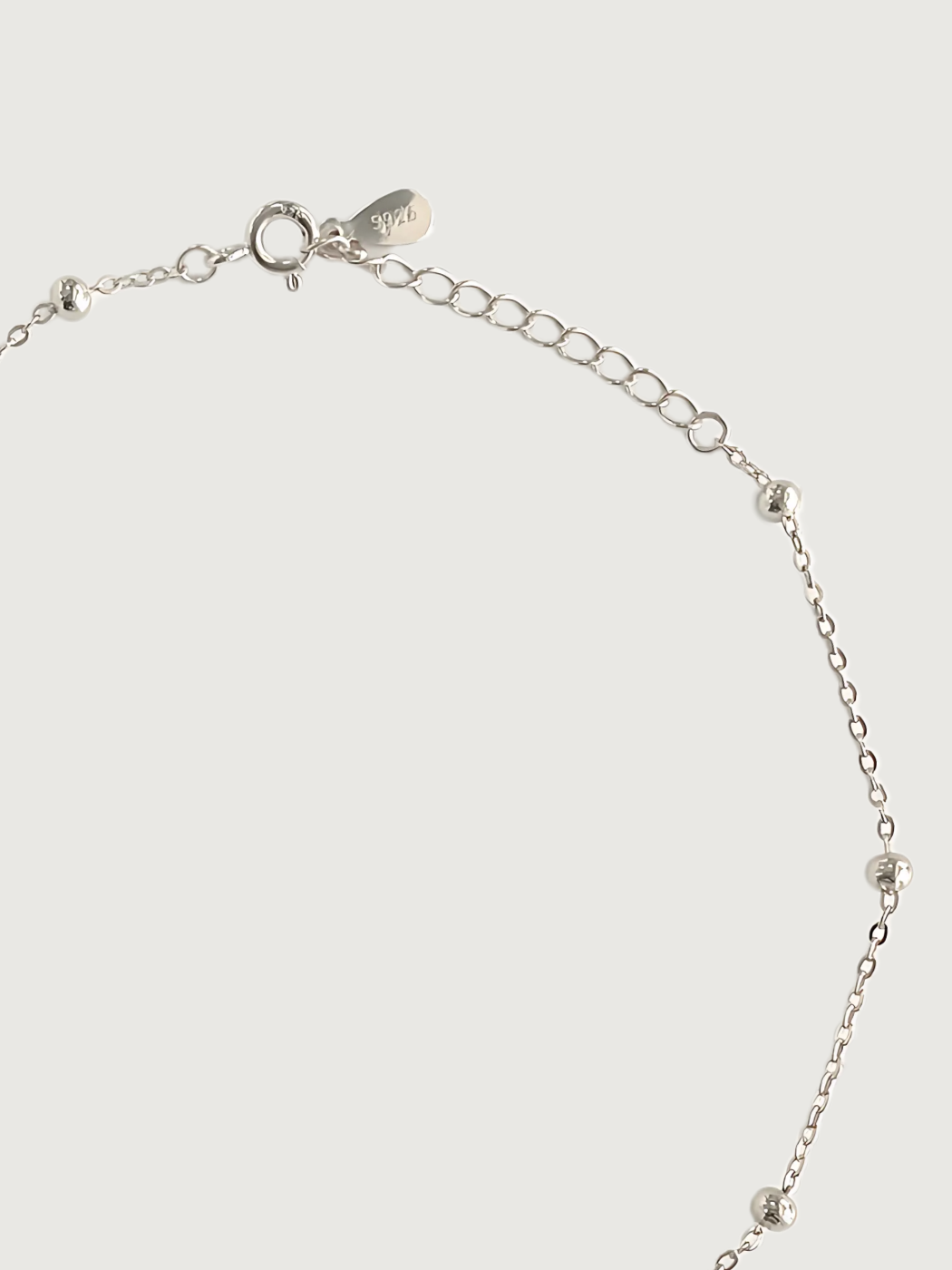 Rear View of Stella Star Anklet in 925 Sterling Silver Comfort Fit Metal 9 inches 1.8gms