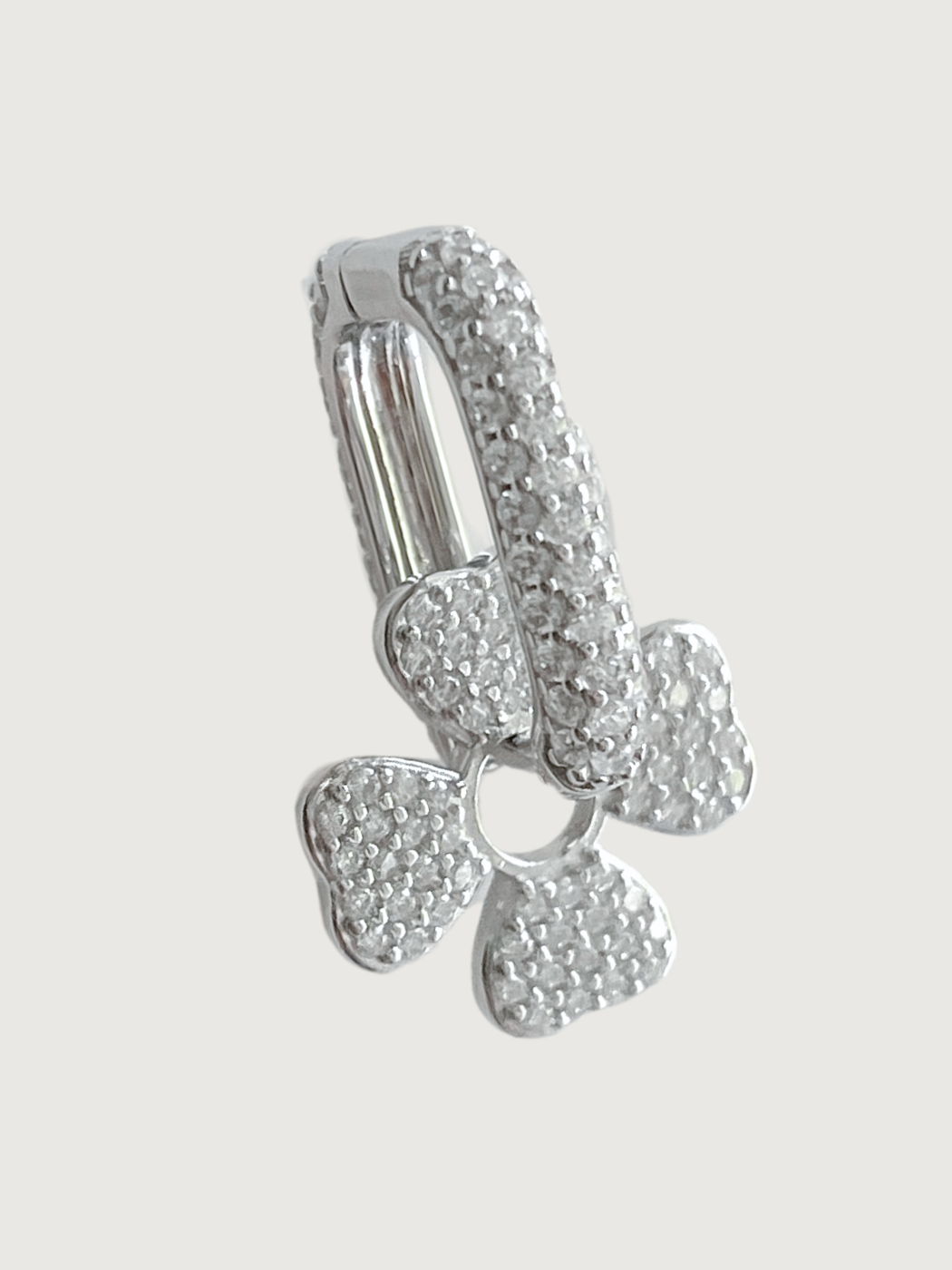 Closeup of Heidi Huggie Hoops in 925 Sterling Silver Jewelry for Pierced Ears Metal One Size 5.5gms