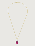 Rear View of Gold-Plated Tumble Stone Pendant Necklace Fixed Length 18k Gold Plated 925 Sterling Silver Metal One Size 3.3gms