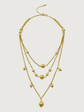 Rear View of Myra Pearl Necklace in 18K Gold Plated Sterling Silver Adjustable Length 18k 925 Metal Stone One Size 12.4gms