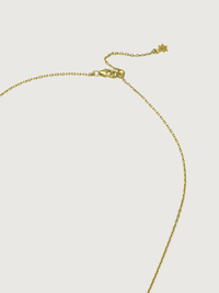 Rear View of Rayan charm necklace in 18k gold plated silver Adjustable Length Gold Plated 925 Sterling Silver Metal One Size 3.3gms