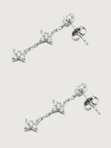 Rear View of Irene Star Charm Dangle Earrings in 925 Sterling Silver Jewelry for Pierced Ears 1.2gms