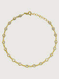 Front View of Cora Bracelet in 18K Gold Plated Sterling Silver Adjustable Length 18k 925 Brass Metal One Size 3.1gms