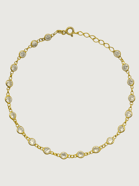 Front View of Cora Bracelet in 18K Gold Plated Sterling Silver Adjustable Length 18k 925 Brass Metal One Size 3.1gms