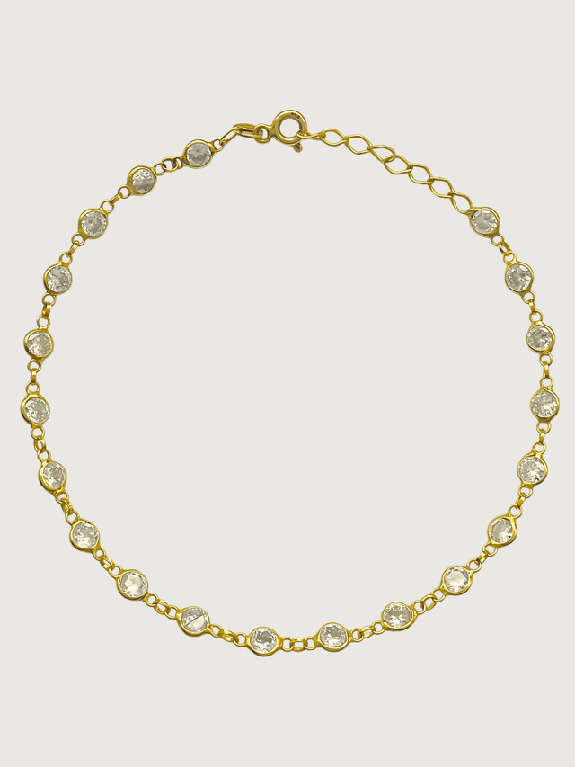 Front View of Cora Bracelet in 18K Gold Plated Sterling Silver Adjustable Length 18k 925 Brass Metal One Size 3.1gms