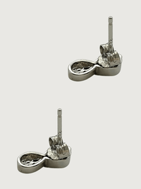 Rear View of Anello Infinito Stud Earrings in Sterling Silver Jewelry for Pierced Ears 925 Metal Stone One Size 1.8gms