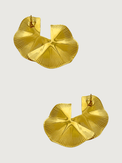 Rear View of Megan Spiral statement Earrings in 18K Gold Plated Metal Jewelry for Pierced Ears 18k Steel | Hypoallergenic Tarnish Resistant Sweat Water Eco - Friendly One Size 11.3gms Stainless