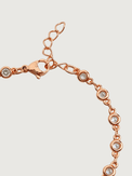 Rear View of Lara Bracelet - Rose Gold Adjustable Length 18k Plated 925 Sterling Silver Metal One Size 5.4gms