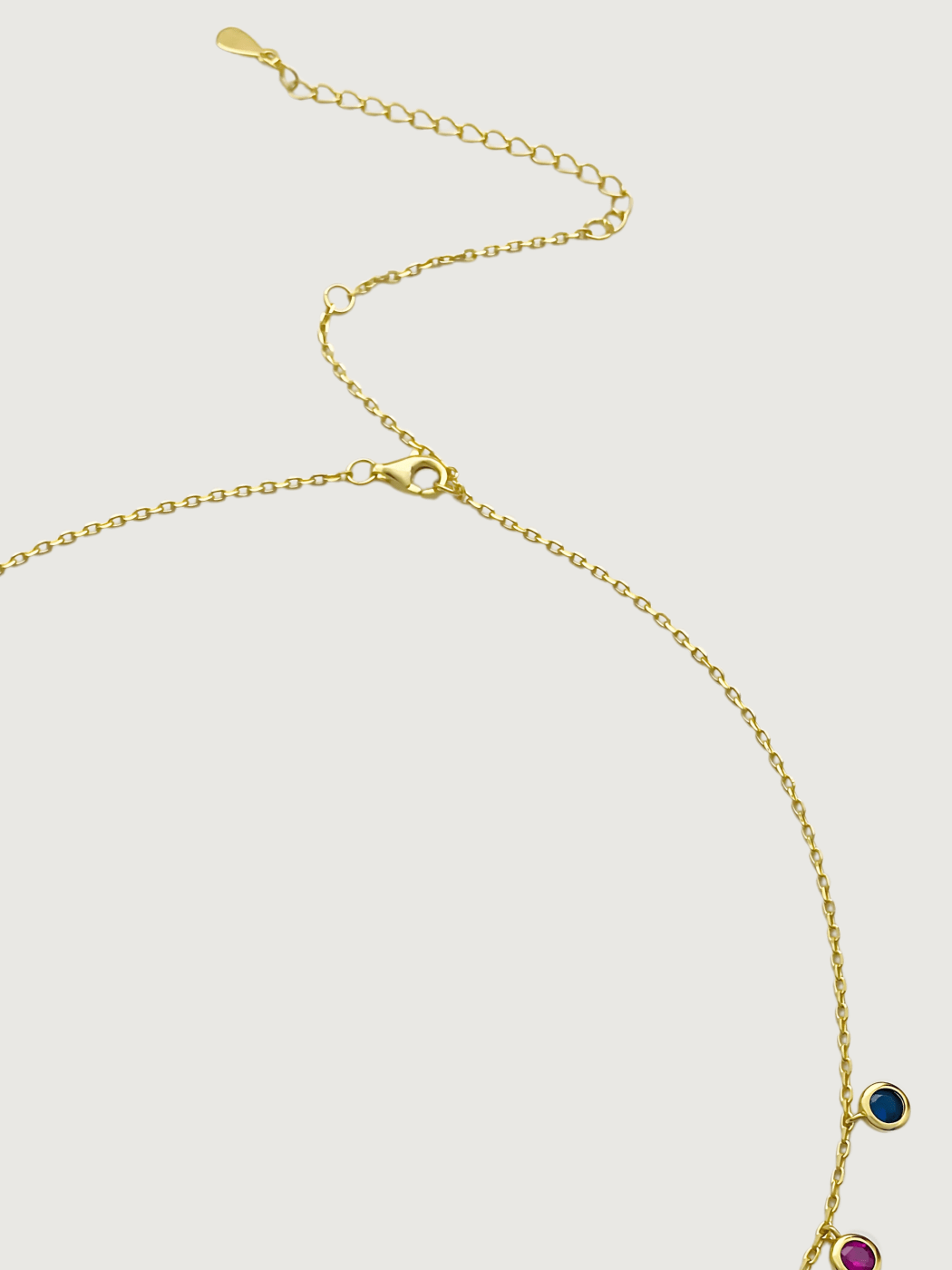 Rear View of Anna Necklace in 18K Gold Plated Sterling Silver Adjustable Length 18k 925 Metal One Size 5.6gms