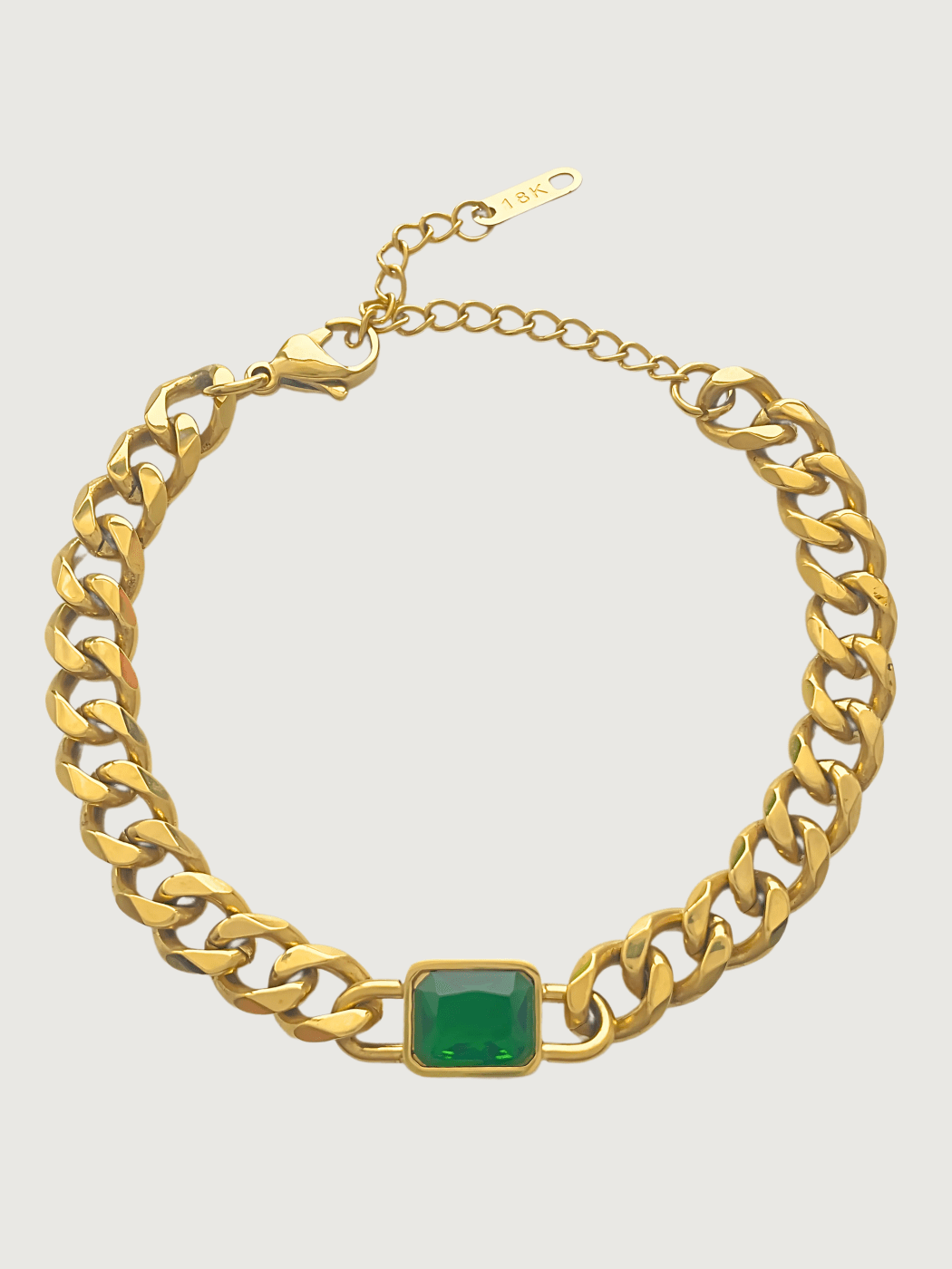 Front View of Atlantic Sparkle Agate Bracelet in 18K Gold Plated Metal Adjustable Length 18k Steel | Hypoallergenic Tarnish Resistant Sweat Water Stone Eco - Friendly One Size 5.2gms