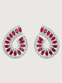 Front View of Sirene Swirl Earrings Jewelry for Pierced Ears Post / Pin & Push in 925 Sterling Silver Stamp Marked 10.2gms