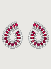 Front View of Sirene Swirl Earrings Jewelry for Pierced Ears Post / Pin & Push in 925 Sterling Silver Stamp Marked 10.2gms