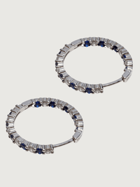 Rear View of Azura Hoop Earrings in Sterling Silver Jewelry for Pierced Ears 925 Metal Stone One Size 5.7gms