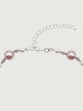 Rear View of Belle Blush Pearl Bracelet Adjustable Length 925 Sterling Silver Rhodium Plated Brass 6 inches 11.1gms