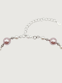 Rear View of Belle Blush Pearl Bracelet Adjustable Length 925 Sterling Silver Rhodium Plated Brass 6 inches 11.1gms