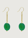 Front View of Liana Onyx Earrings in 18K Gold Plated Silver Jewelry for Pierced Ears 18k 925 Sterling Metal Stone One Size 4.8gms
