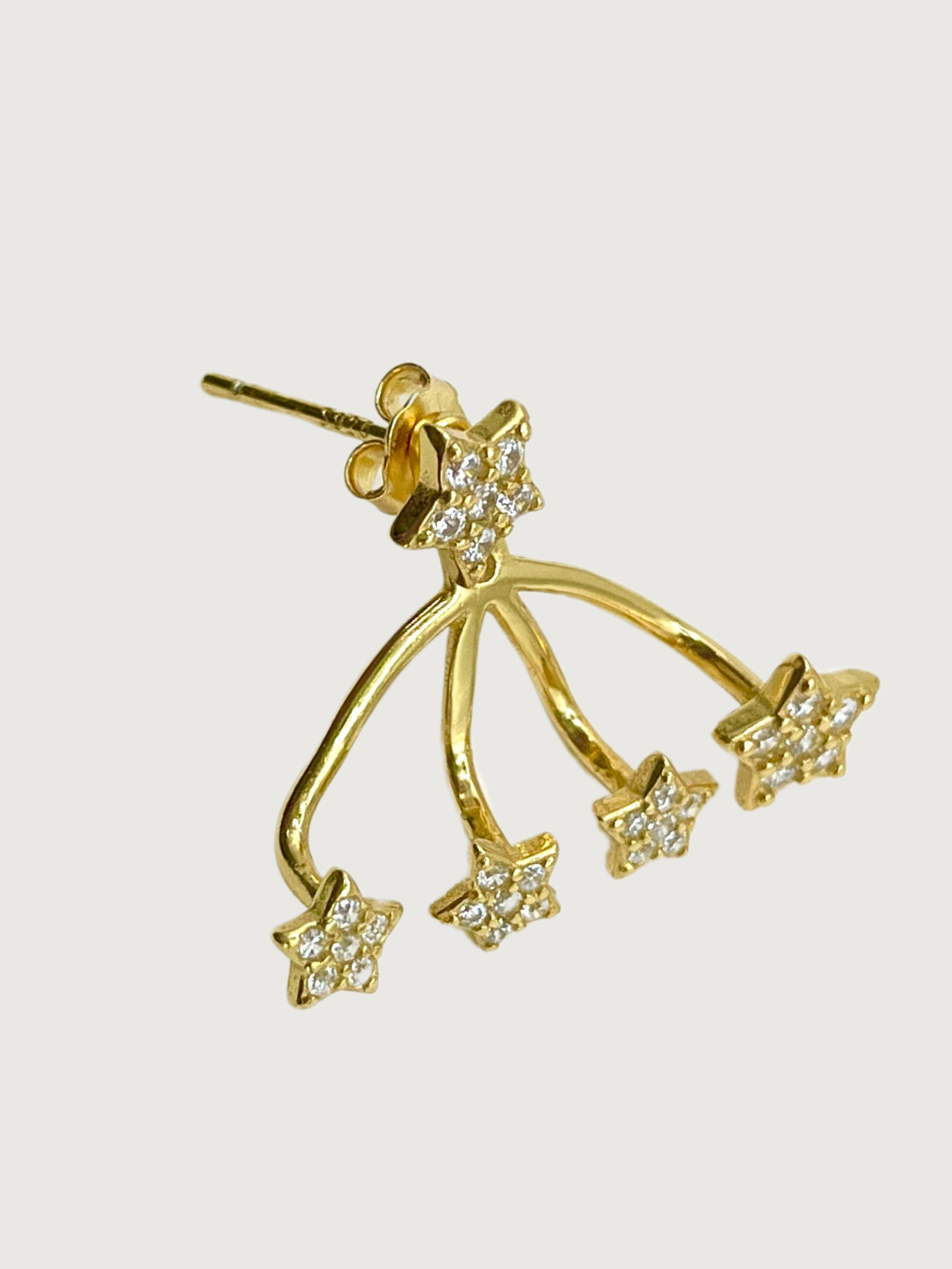 Gia Ear Jacket Earrings in 18K Gold Plated Sterling Silver Jewelry for Pierced Ears 18k 925 Metal 2 cm 2.1gms