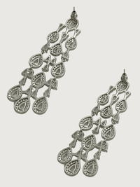 Rear View of Celeste Chandelier Crystal Drop Earrings Jewelry for Pierced Ears Post / Pin & Push in 925 Sterling Silver Stamp Marked Rodium Plated Metal One Size 26.6gms Copper