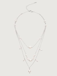 Rear View of Myra Pearl Necklace Adjustable Length 925 Sterling Silver One Size 12.4gms