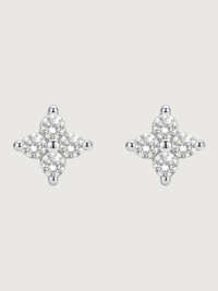 Front View of Irene Star Stud Earrings in 925 Sterling Silver Jewelry for Pierced Ears 0.6gms