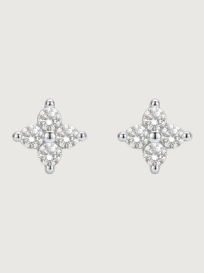 Front View of Irene Star Stud Earrings in 925 Sterling Silver Jewelry for Pierced Ears 0.6gms