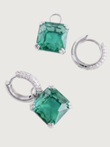Closeup of Valery Huggie Hoop Earrings in Plated Metal Jewelry for Pierced Ears Rhodium Brass One Size 6.4gms