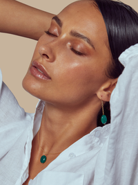 Alternate View of Model Wearing Liana Pendant Necklace Fixed Length 18k Gold Plated 925 Sterling Silver One Size 3.3gms