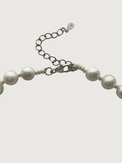 Rear View of Nura Graduating Pearl Necklace in 925 Sterling Silver Adjustable Length Metal Stone 19 inches 69gms