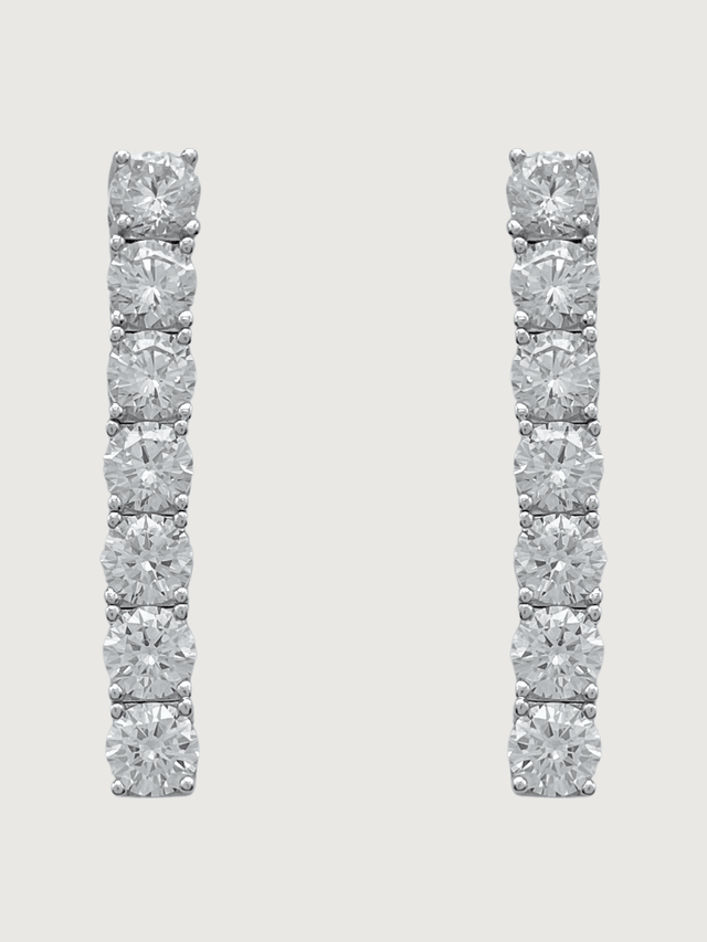 Front View of Zara Drop Earrings in Sterling Silver Jewelry for Pierced Ears 925 Metal Stone One Size 3.7gms