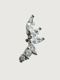 Front View of Kylie Single Stud Earring in 925 Sterling Silver Jewelry for Pierced Ears Metal Stone One Size 0.5gms