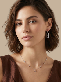 Alternate View of Model Wearing Dina Hoop Earrings Jewelry for Pierced Ears 925 Sterling Silver One Size 8.7gms