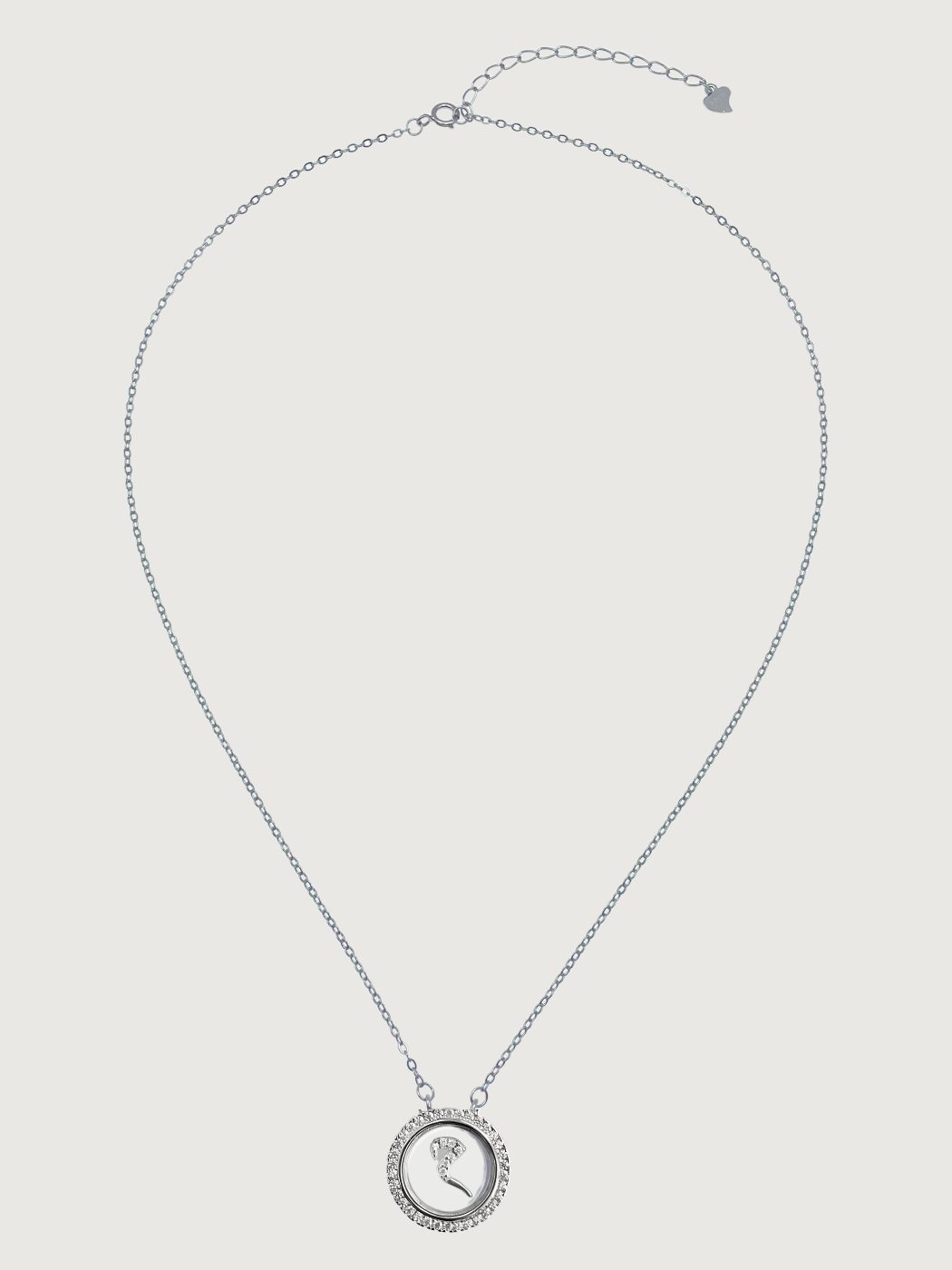 Rear View of Arabic Pendant "M" in 925 Sterling Silver Adjustable Length 16 inches 4gms