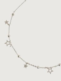 Closeup of Stella Star Anklet in 925 Sterling Silver Comfort Fit Metal 9 inches 1.8gms