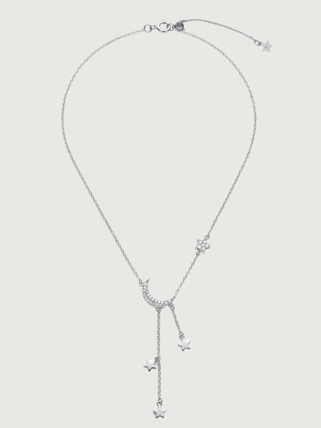 Rear View of Alia Lariat Necklace Adjustable Length 925 Sterling Silver 17 inches 2.1gms