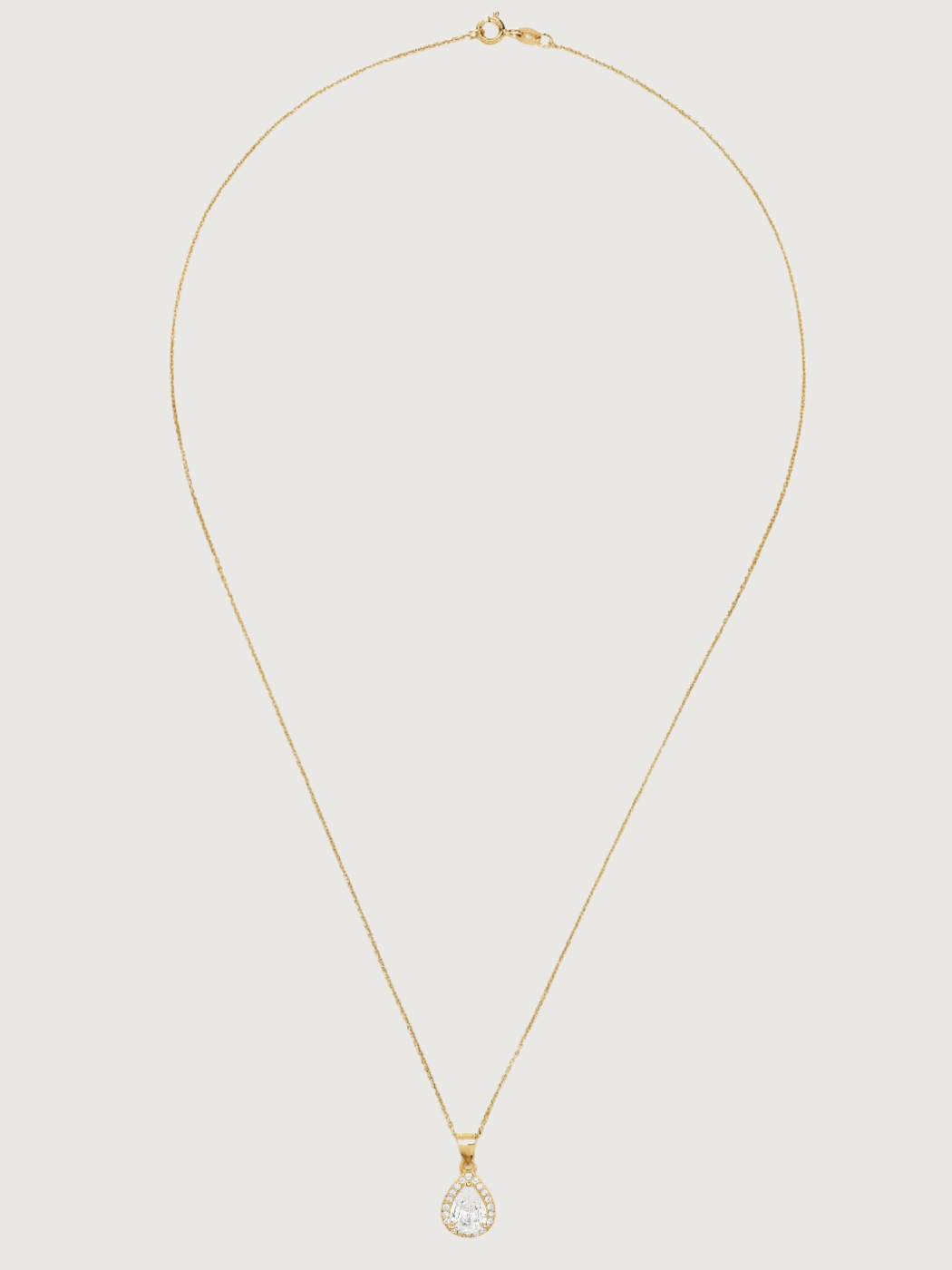 Rear View of Zia Drop Pendant Necklace & Stud Earrings in 18k gold plated 925 sterling silver Comfort Fit Gold Plated Sterling Silver 16 inches 4.8gms