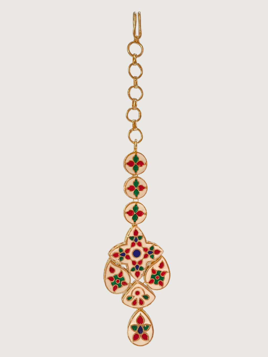 Parnika Maang Tikka Fixed Length Gold Plated Brass Metal One Size 11.7gms