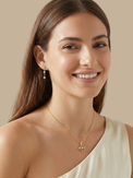 Alternate View of Model Wearing Maha Pendant Necklace Adjustable Length 18k Gold Plated 925 Sterling Silver One Size 3.3gms