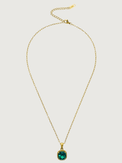 Rear View of Atlantic Sparkle Waterproof Pendant Necklace in 18K Gold Plated Metal Adjustable Length 18k Steel | Hypoallergenic Tarnish Resistant Sweat Water Stone Eco - Friendly One Size 5.2gms