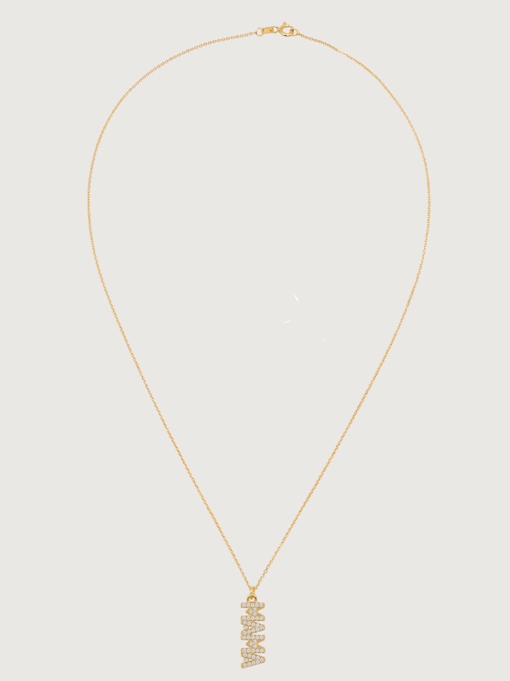 Rear View of Mama Pendant Necklace Comfort Fit 18k Gold Plated 925 Sterling Silver Brass 18 inches 2.9gms