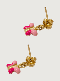Rear View of Little Princess Butterfly Earrings in 18k Gold Plated sterling silver Jewelry for Pierced Ears 925 Sterling Silver Metal One Size 1.6gms