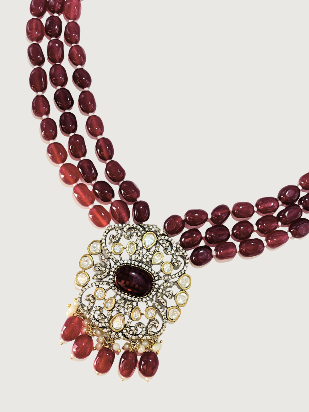 Closeup of Rajasi Necklace Adjustable Length Gold Plated Brass One Size 196.5gms