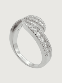 Closeup of Jane Open Adjustable Ring in 925 Sterling Silver Comfort Fit Metal 4.67gms